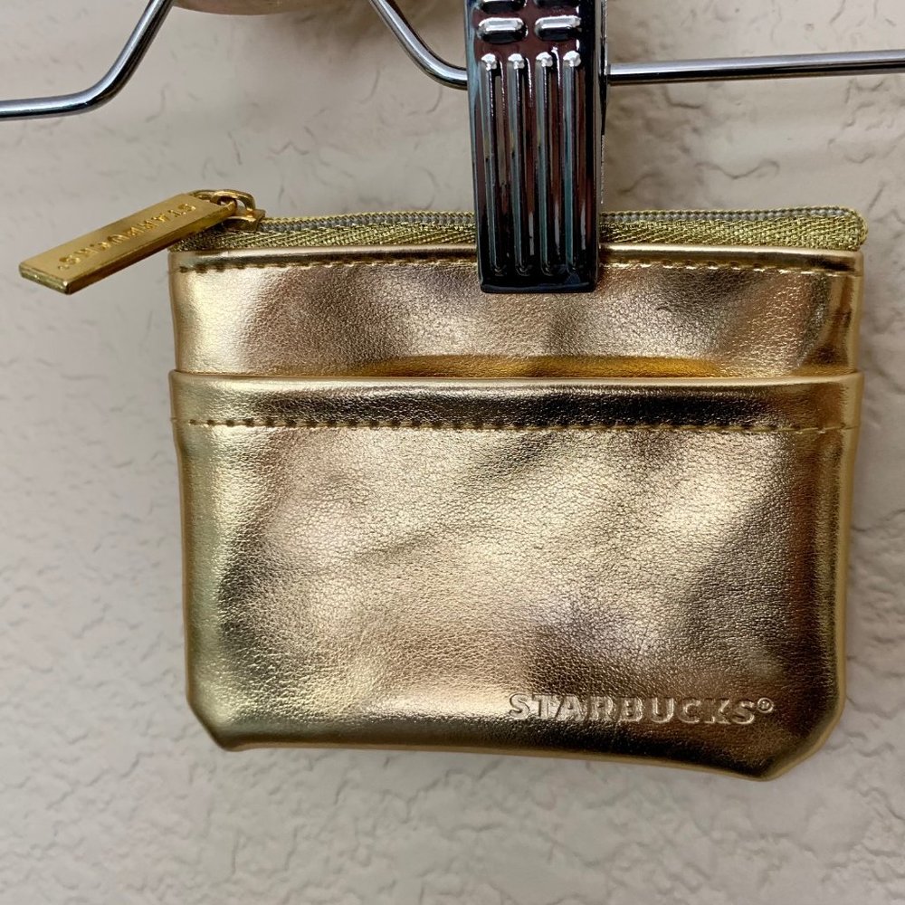 Gold Starbucks Zipper Pouch * Eye Catching
